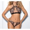 String dentelle noir et beige Axami