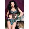 Body string balconnet dentelle turquoise